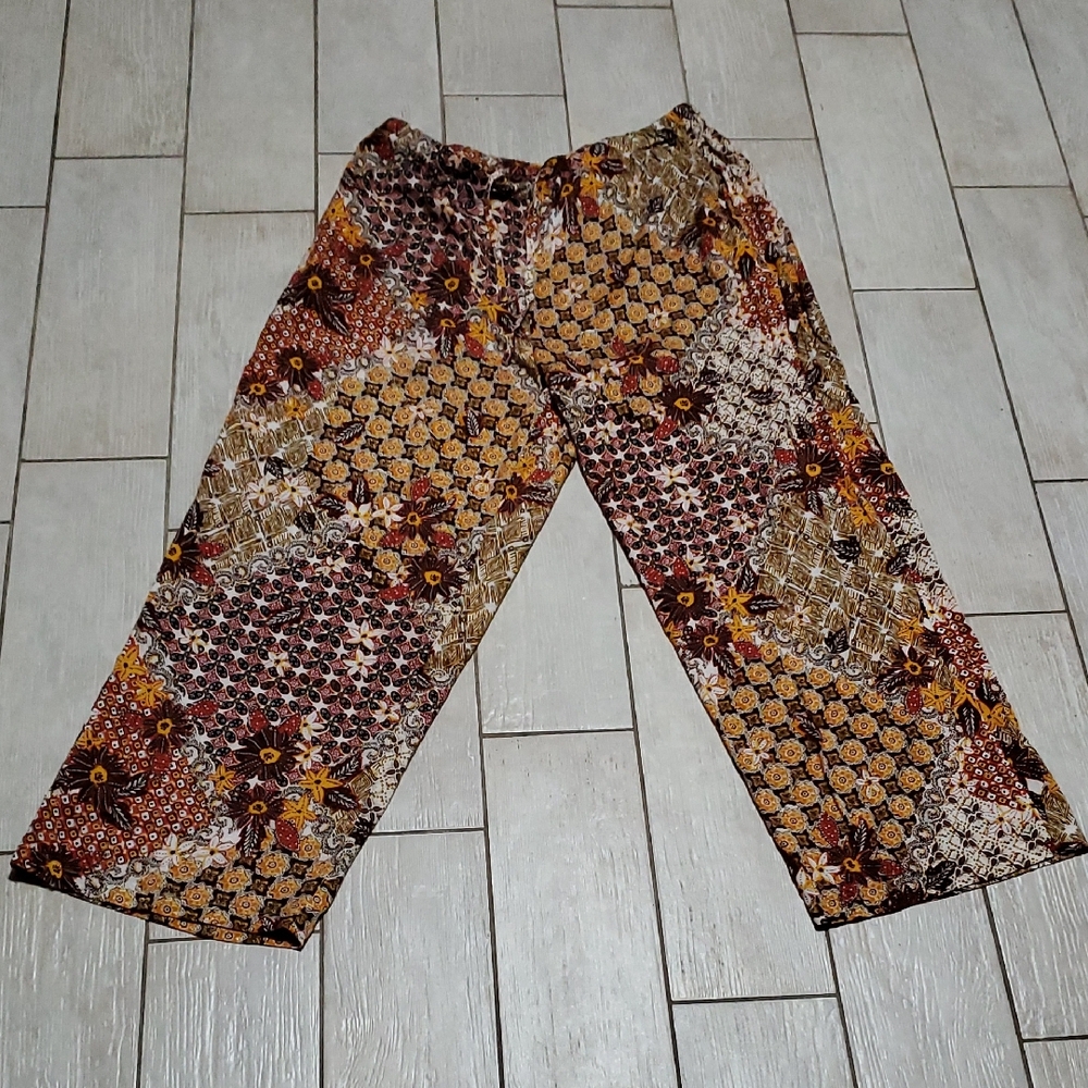 BocaBay Women's XL Floral Patchwork Pants